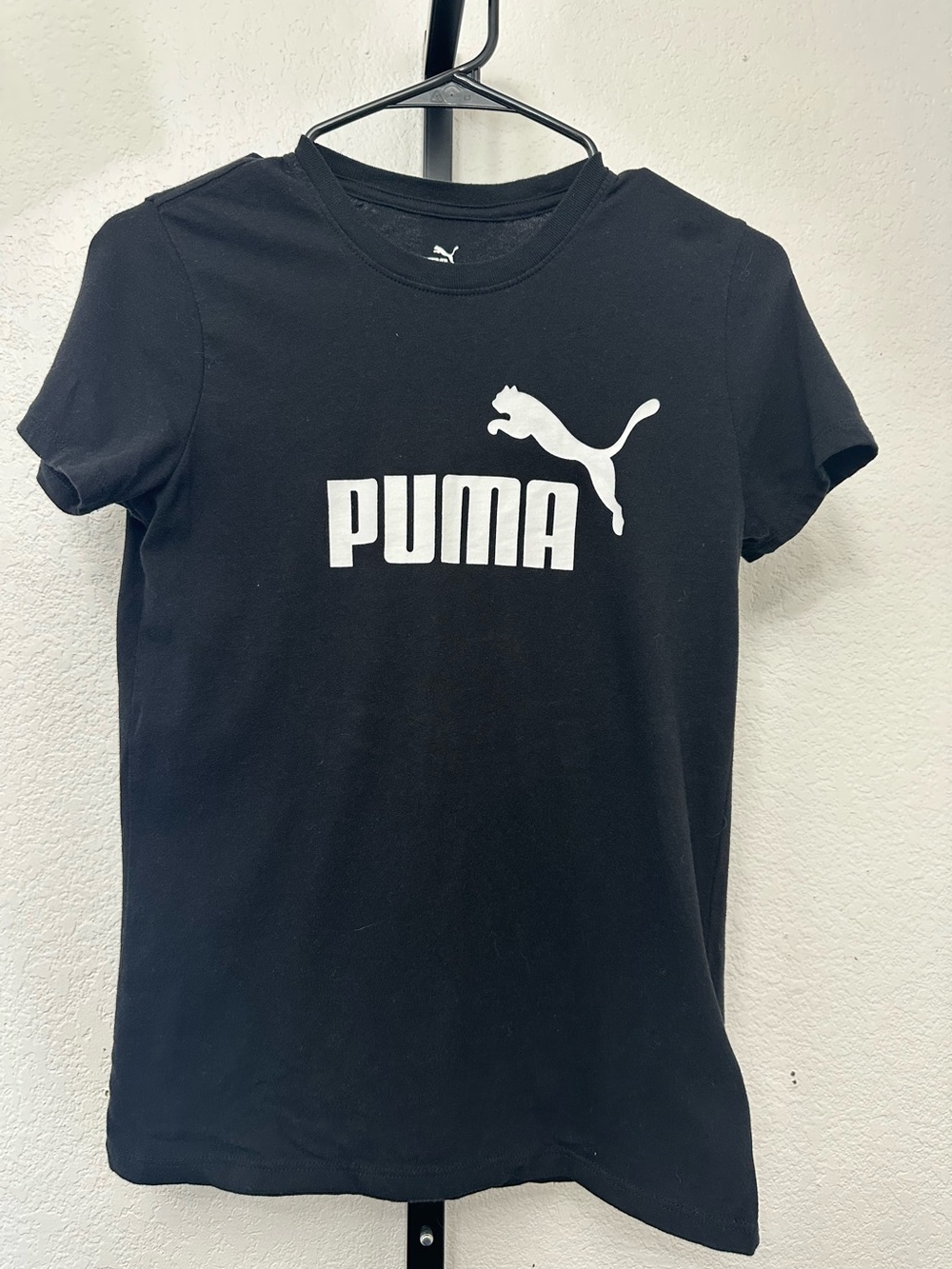 Puma Black Tee with White Logo for Kids